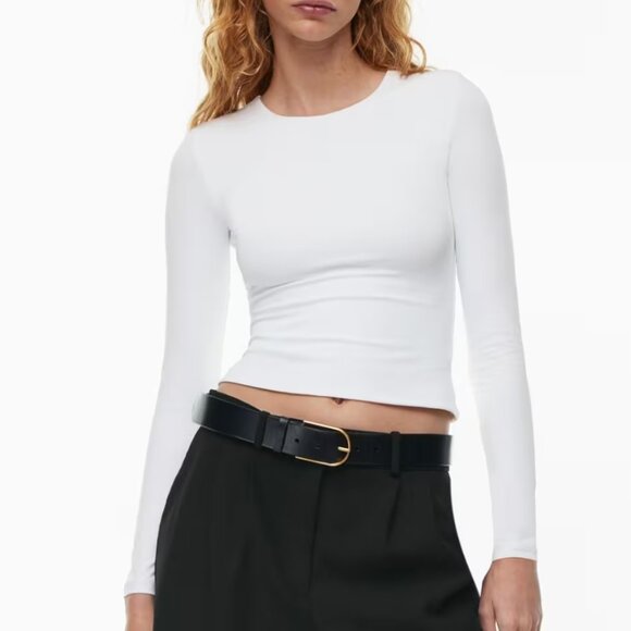Babaton Women's Contour Crew Neck Long Sleeve Crop Size Large - Picture 1 of 12